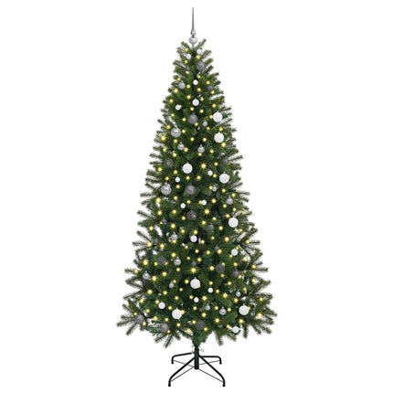 Konstgjord julgran med 300 LED-lampor Grön 240 cm PE och PVC