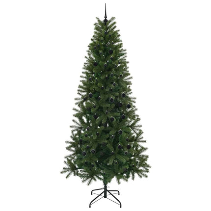Konstgjord julgran med 300 LED-lampor Grön 240 cm PE och PVC