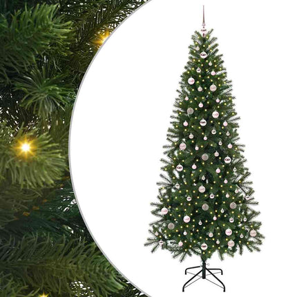 Konstgjord julgran med 300 LED-lampor Grön 240 cm PE och PVC