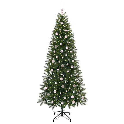 Konstgjord julgran med 300 LED-lampor Grön 240 cm PE och PVC