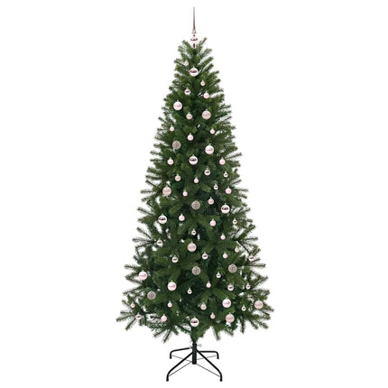 Konstgjord julgran med 300 LED-lampor Grön 240 cm PE och PVC