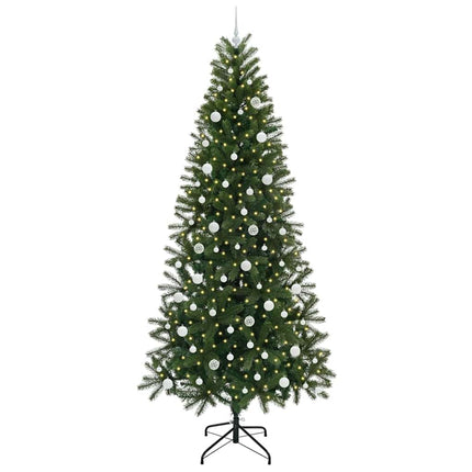 Konstgjord julgran med 300 LED-lampor Grön 240 cm PE och PVC