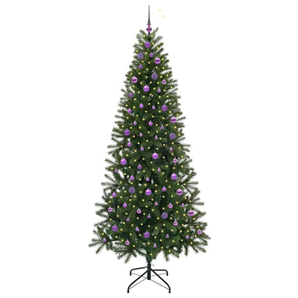 Konstgjord julgran med 300 LED-lampor Grön 240 cm PE och PVC
