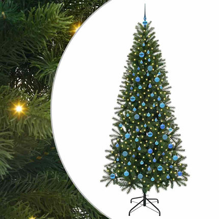 Konstgjord julgran med 300 LED-lampor Grön 240 cm PE och PVC