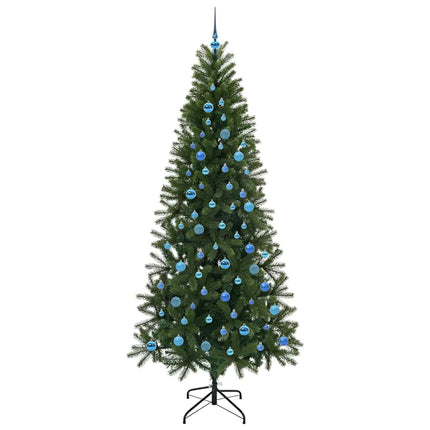 Konstgjord julgran med 300 LED-lampor Grön 240 cm PE och PVC