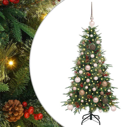 Plast Hingad Julgran med 150 LED-lampor Grön 120 cm PE och PVC