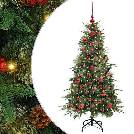 Plast Hingad Julgran med 150 LED-lampor Grön 120 cm PE och PVC