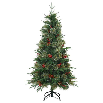 Plast Hingad Julgran med 150 LED-lampor Grön 120 cm PE och PVC