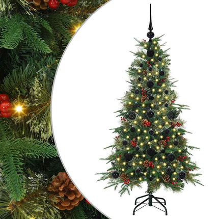 Plast Hingad Julgran med 150 LED-lampor Grön 120 cm PE och PVC