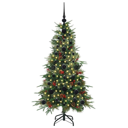 Plast Hingad Julgran med 150 LED-lampor Grön 120 cm PE och PVC