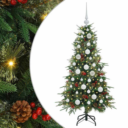 Plast Hingad Julgran med 150 LED-lampor Grön 120 cm PE och PVC