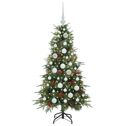 Plast Hingad Julgran med 150 LED-lampor Grön 120 cm PE och PVC