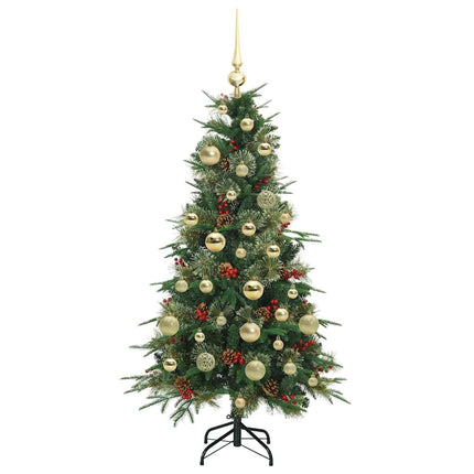 Plast Hingad Julgran med 150 LED-lampor Grön 120 cm PE och PVC