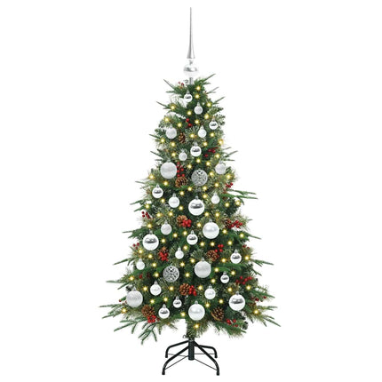 Plast Hingad Julgran med 150 LED-lampor Grön 120 cm PE och PVC