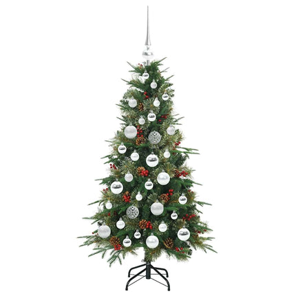 Plast Hingad Julgran med 150 LED-lampor Grön 120 cm PE och PVC