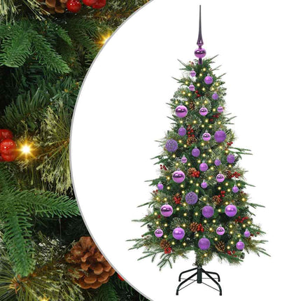 Plast Hingad Julgran med 150 LED-lampor Grön 120 cm PE och PVC
