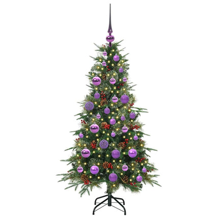 Plast Hingad Julgran med 150 LED-lampor Grön 120 cm PE och PVC