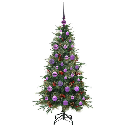 Plast Hingad Julgran med 150 LED-lampor Grön 120 cm PE och PVC