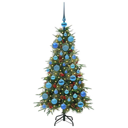 Plast Hingad Julgran med 150 LED-lampor Grön 120 cm PE och PVC
