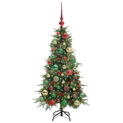 Plast Hingad Julgran med 150 LED-lampor Grön 120 cm PE och PVC