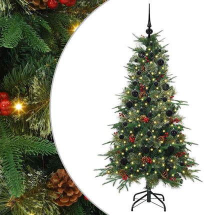 Plast Hingad Julgran med 150 LED-lampor Grön 150 cm PE och PVC
