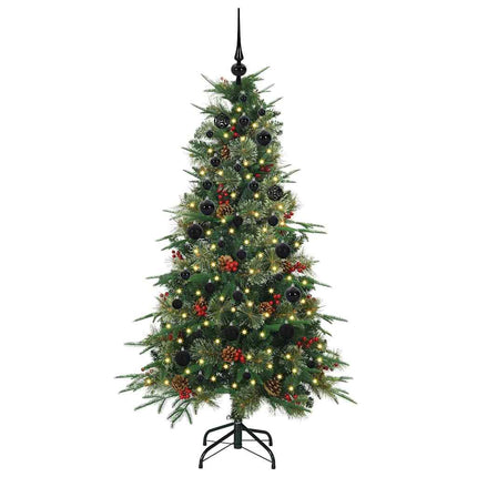 Plast Hingad Julgran med 150 LED-lampor Grön 150 cm PE och PVC