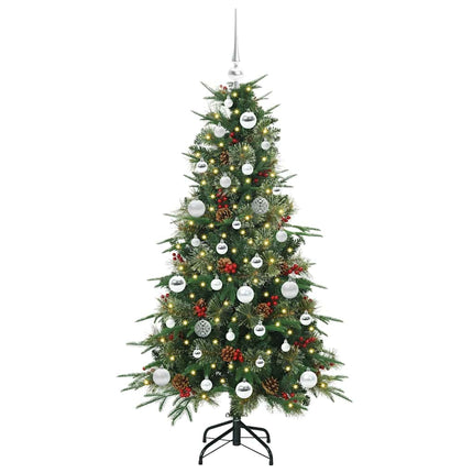Plast Hingad Julgran med 150 LED-lampor Grön 150 cm PE och PVC