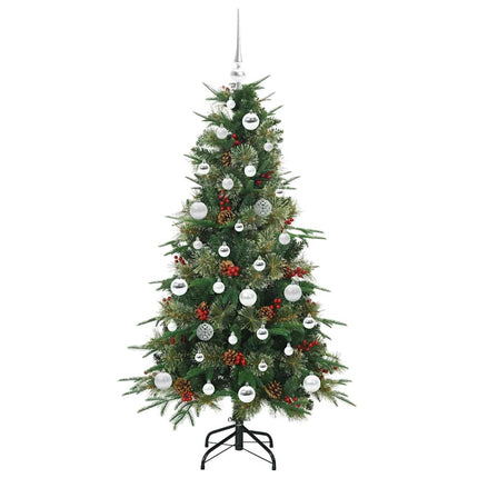 Plast Hingad Julgran med 150 LED-lampor Grön 150 cm PE och PVC