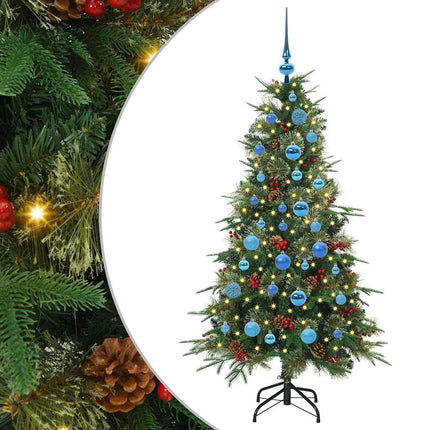 Plast Hingad Julgran med 150 LED-lampor Grön 150 cm PE och PVC