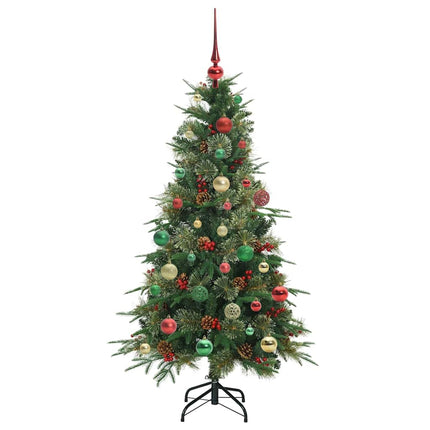 Plast Hingad Julgran med 150 LED-lampor Grön 150 cm PE och PVC