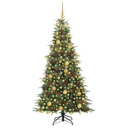 Plast Hingad Julgran med 300 LED-lampor Grön 180 cm PE och PVC