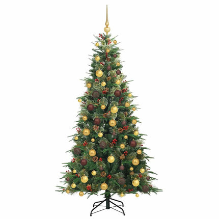 Plast Hingad Julgran med 300 LED-lampor Grön 180 cm PE och PVC
