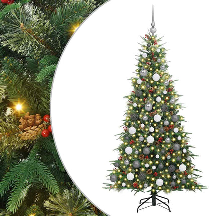 Plast Hingad Julgran med 300 LED-lampor Grön 180 cm PE och PVC