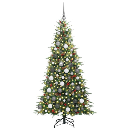 Plast Hingad Julgran med 300 LED-lampor Grön 180 cm PE och PVC