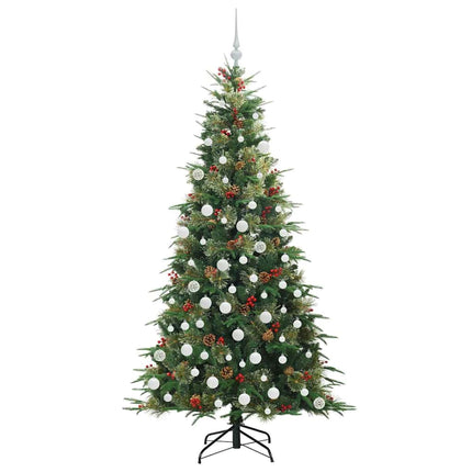Plast Hingad Julgran med 300 LED-lampor Grön 180 cm PE och PVC