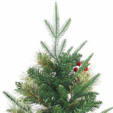 Plast Hingad Julgran med 300 LED-lampor Grön 180 cm PE och PVC
