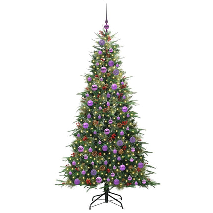 Plast Hingad Julgran med 300 LED-lampor Grön 180 cm PE och PVC