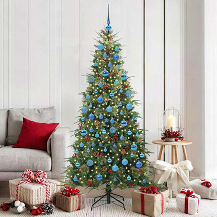 Plast Hingad Julgran med 300 LED-lampor Grön 180 cm PE och PVC