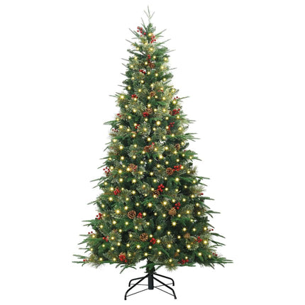 Plast Hingad Julgran med 300 LED-lampor Grön 210 cm PE och PVC