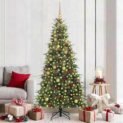 Plast Hingad Julgran med 300 LED-lampor Grön 210 cm PE och PVC