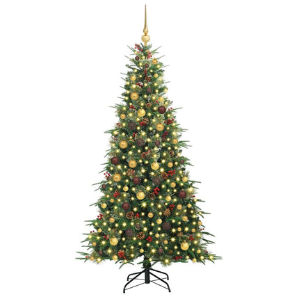 Plast Hingad Julgran med 300 LED-lampor Grön 210 cm PE och PVC