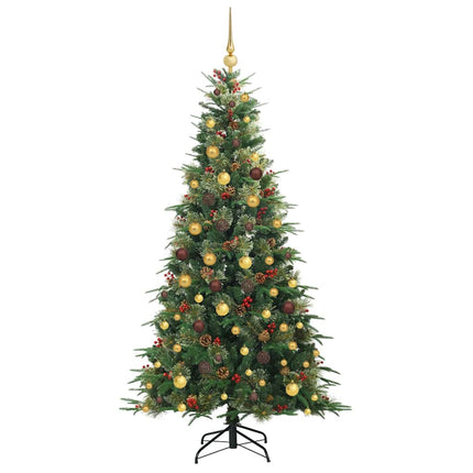 Plast Hingad Julgran med 300 LED-lampor Grön 210 cm PE och PVC