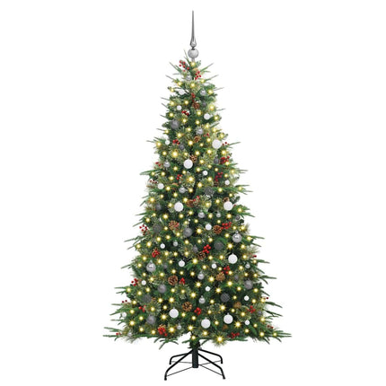 Plast Hingad Julgran med 300 LED-lampor Grön 210 cm PE och PVC
