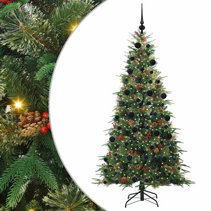 Plast Hingad Julgran med 300 LED-lampor Grön 210 cm PE och PVC