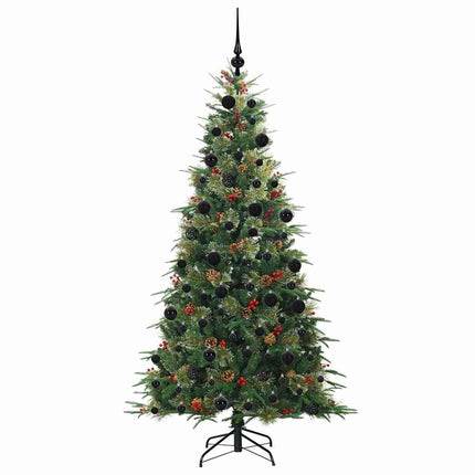 Plast Hingad Julgran med 300 LED-lampor Grön 210 cm PE och PVC
