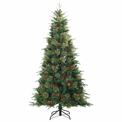 Plast Hingad Julgran med 300 LED-lampor Grön 210 cm PE och PVC