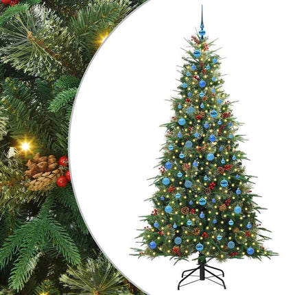 Plast Hingad Julgran med 300 LED-lampor Grön 210 cm PE och PVC