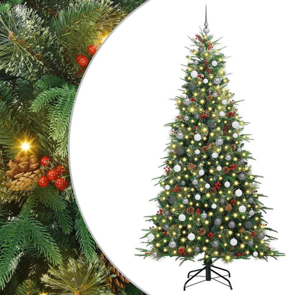 Plast Hingad Julgran med 300 LED-lampor Grön 240 cm PE och PVC