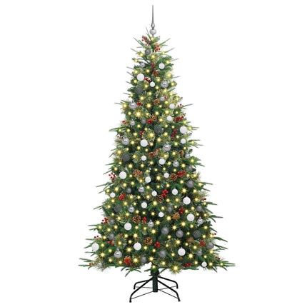 Plast Hingad Julgran med 300 LED-lampor Grön 240 cm PE och PVC