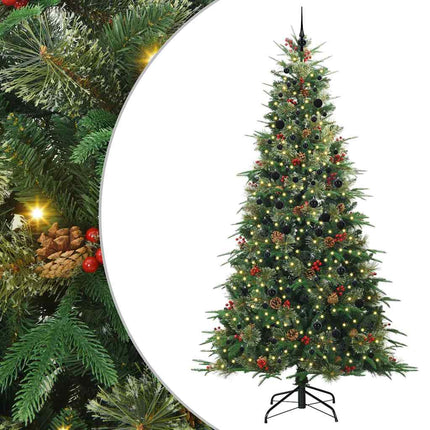 Plast Hingad Julgran med 300 LED-lampor Grön 240 cm PE och PVC